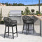 PURPLE LEAF Outdoor Bar Stools Set of 2 Rattan Bar Stools Counter Stools with Back and Cushions  for Patio, Garden, Kitchen