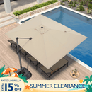 PURPLE LEAF Patio Outdoor Large Umbrella Square and Rectangular Cantilever Yard Sun Umbrellas