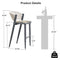 PURPLE LEAF Counter Height Bar Stool Set of 2 Outdoor Stool Chair with Footrest Patio Bar Height Stools Rattan Barstools for Outdoor or Indoor