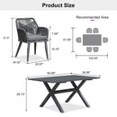 PURPLE LEAF Outdoor Dining Set All-Weather PE Rattan Outdoor Patio Furniture Set with Aluminum Frame