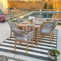PURPLE LEAF Outdoor Dining Set with Sunbrella Cushions wicker patio table set  for Kitchen Deck Garden Outdoor Furniture Sets