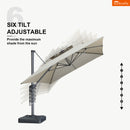 Clearance - PURPLE LEAF OPEN BOX SUNBRELLA Cantilever Umbrella Grey Aluminum Patio Umbrella