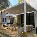 PURPLE LEAF Athena Louvered Pergola Modern White Pergola with Adjustable Roof for Deck Backyard Garden