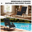 PURPLE LEAF Outdoor Reclining Chair Patio Zero Gravity Chaise Lounge Folding Chair with Removable Cushion Adjustable Headrest for Lawn Camping Beach Pool
