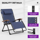 PURPLE LEAF Outdoor Reclining Chair Patio Zero Gravity Chaise Lounge Folding Chair with Removable Cushion Adjustable Headrest for Lawn Camping Beach Pool