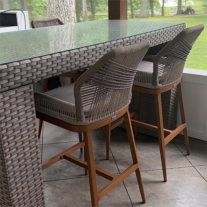 PURPLE LEAF Bar Stool Set of 2, Modern Counter Stool & Bar Stools with Cushions, Isand Bar Stools.