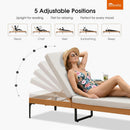 PURPLE LEAF Outdoor Chaise Lounge Patio Lounge Chair Recliner with Side Table and Cushion for Poolside Balcony Backyard