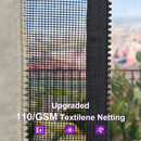 PURPLE LEAF Outdoor Hardtop Gazebo Champagne Metal Frame Galvanized Steel Double Roof with Curtains and Netting for Poolside