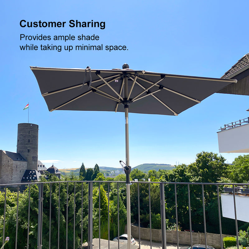PURPLE LEAF Deluxe Aluminum Market Umbrella, Outdoor Table Umbrella for Patio, Porch