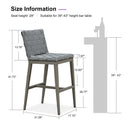 PURPLE LEAF Outdoor Counter Height Stools Set of 2, PU Leather Patio Bar Set with Aluminum Frame, Bar Chairs for Poolside, Garden, Kitchen Island