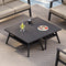 PURPLE LEAF Lorri Patio Conversation Set Small Size with Khaki Cushions Heavy-Duty Metal Frame Rattan Backrest for Patio Garden