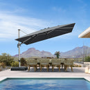 PURPLE LEAF Deluxe Left-Right Tilting Patio Umbrella Outdoor Swivel Cantilever Umbrellas