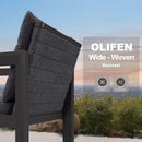 PURPLE LEAF Caesar Outdoor Dining Set Aluminum Luxury Patio Furniture Table and Chairs Set with Olifen Removable Thick Cushion and Pillow Patio Dining Sets for Garden Deck