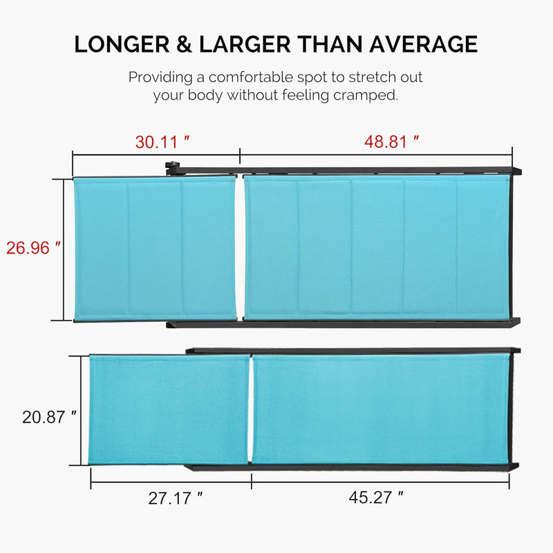 PURPLE LEAF Extra Large 2 Pieces Outdoor Aluminum Chaise Lounge Chair with Wheels