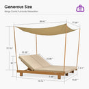 PURPLE LEAF Outdoor Daybed for Patio,  Poolside Chaise Lounge Bed with Cushion, Olefin Blend Fabric, Aluminum Frame Sunbed with Side Table for Deck and Backyard