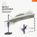Clearance - PURPLE LEAF OPEN BOX SUNBRELLA Cantilever Umbrella Grey Aluminum Patio Umbrella