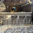 PURPLE LEAF Bar Stool Set of 2 Rattan Bar Stools Counter Stools with Back Metal Bar Height Stool Outdoor Bar Chair for Garden Kitchen