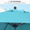 PURPLE LEAF Aluminum Outdoor Market Umbrella Patio Table Umbrella