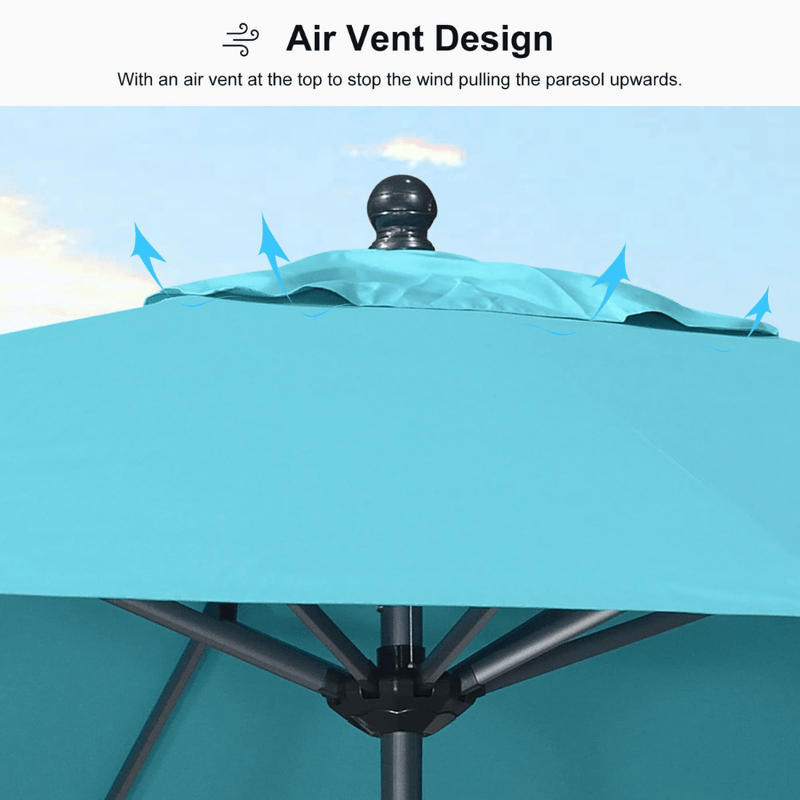 PURPLE LEAF Aluminum Outdoor Market Umbrella Patio Table Umbrella