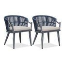 PURPLE LEAF Outdoor Dining Chairs Set of 2 Modern Furniture Chairs with Comfortable Cushions and Aluminum Frame for Outdoor, Indoor, or Kitchen