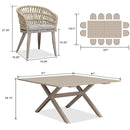 PURPLE LEAF Modern Outdoor Dining Table with 6/8/10 Seats, All-Weather Aluminum Table and Rattan Chairs with Cushions, Champagne