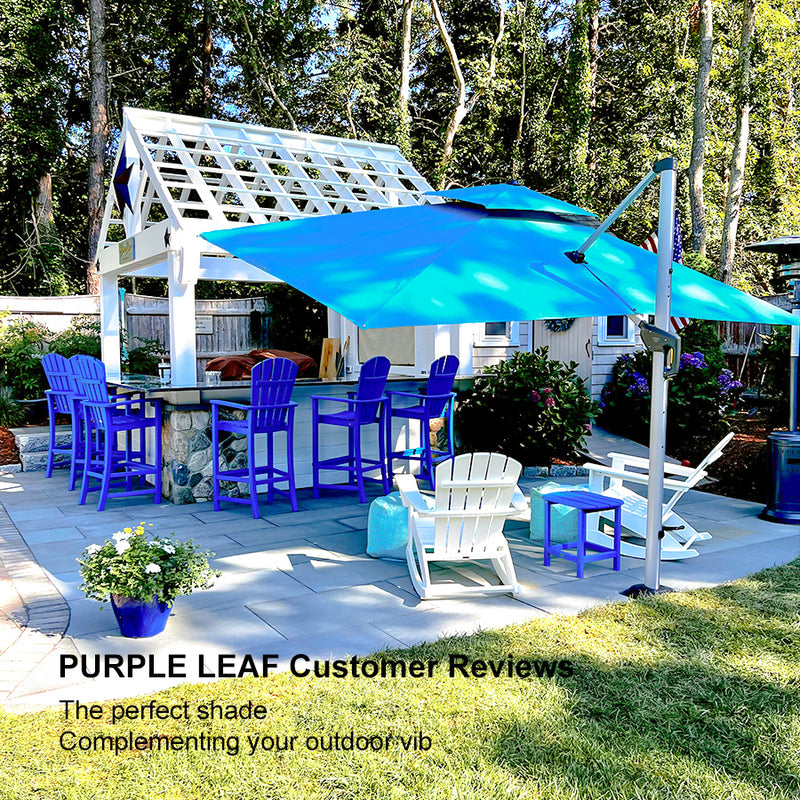 PURPLE LEAF Best Square Cantilever Pool Umbrella Outdoor Patio Sun Porch Umbrella