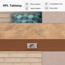 PURPLE LEAF Round & Rectangle Outdoor Dining Table HPL Aluminum Tabletop Modern Dining Table for Deck Kitchen