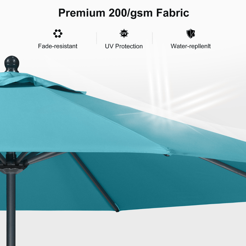 PURPLE LEAF Aluminum Outdoor Market Umbrella Patio Table Umbrella