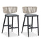 PURPLE LEAF Outdoor Bar Stools, All Weather Rattan and Aluminum Patio Bar Stool with Cushion for Indoor and Outdoor.