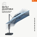 Clearance - PURPLE LEAF OPEN BOX SUNBRELLA Cantilever Umbrella Grey Aluminum Patio Umbrella