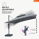 Clearance - PURPLE LEAF OPEN BOX SUNBRELLA Cantilever Umbrella Grey Aluminum Patio Umbrella