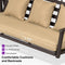 PURPLE LEAF Outdoor Porch Swing with Adjustable PVC Canopy and Side Cup Holder for Outside Garden Porch, Cushion and Pillows Included