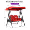PURPLE LEAF Outdoor Patio Porch Swing with Stand, Chair with Adjustable Tilt Canopy All-Weather Steel Frame for Backyard Front Porch Lawn