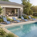 PURPLE LEAF Patio Chaise Lounge Set Outdoor Beach Pool Sunbathing Lawn Lounger Recliner Chair Outside Chairs with Side Table Included