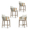 PURPLE LEAF Outdoor Bar Stools Chair Set of 2, Modern Rattan Bar Stool with Back and Cushion for Balcony, Indoor or Outdoor, Kitchen Island