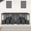 PURPLE LEAF  Outdoor Wall Mounted Hardtop Gazebo Metal Roof Patio Cover with Drainage System Outdoor Living Shelter for Backyard Lounge