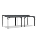 PURPLE LEAF  Outdoor Wall Mounted Hardtop Gazebo Metal Roof Patio Cover with Drainage System Outdoor Living Shelter for Backyard Lounge