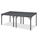 PURPLE LEAF  Outdoor Wall Mounted Hardtop Gazebo Metal Roof Patio Cover with Drainage System Outdoor Living Shelter for Backyard Lounge