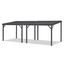 PURPLE LEAF  Outdoor Wall Mounted Hardtop Gazebo Metal Roof Patio Cover with Drainage System Outdoor Living Shelter for Backyard Lounge