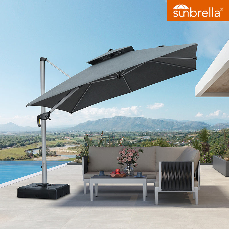 PURPLE LEAF Premium Patio Umbrella Classic SUNBRELLA Cantilever Umbrellas