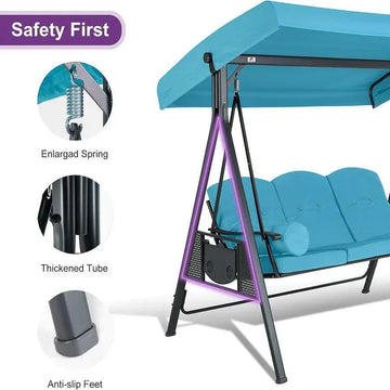 Purple Leaf Person Swing Canopy Replacement PURPLE LEAF 3-Seat