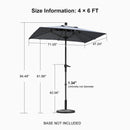 PURPLE LEAF Crank and Tilt Table Umbrella Outdoor Patio Market Umbrella with Visible Hand Crank System