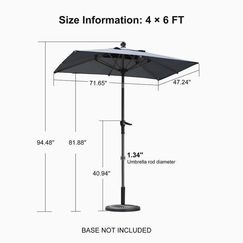 PURPLE LEAF Crank and Tilt Table Umbrella Outdoor Patio Market Umbrella with Visible Hand Crank System