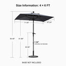 PURPLE LEAF Crank and Tilt Table Umbrella Outdoor Patio Market Umbrella with Visible Hand Crank System