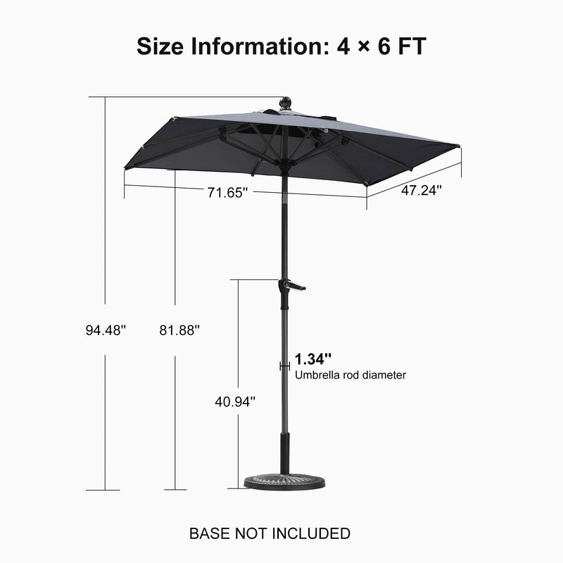 PURPLE LEAF Crank and Tilt Table Umbrella Outdoor Patio Market Umbrella with Visible Hand Crank System