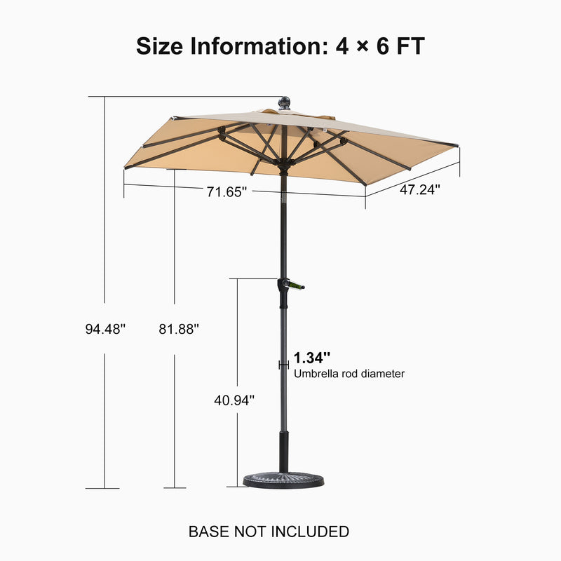 PURPLE LEAF Crank and Tilt Table Umbrella Outdoor Patio Market Umbrella with Visible Hand Crank System