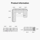 PURPLE LEAF Hailar U-Shaped Patio Conversation Set with Genuine Teak Cushions and Pillows Olefin Rope Backres Outdoor Couch Sets for Porch Garden
