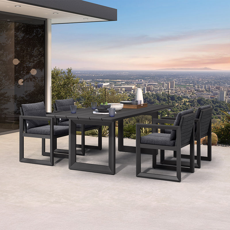 PURPLE LEAF Caesar Outdoor Dining Set Aluminum Luxury Patio Furniture Table and Chairs Set with Olifen Removable Thick Cushion and Pillow Patio Dining Sets for Garden Deck