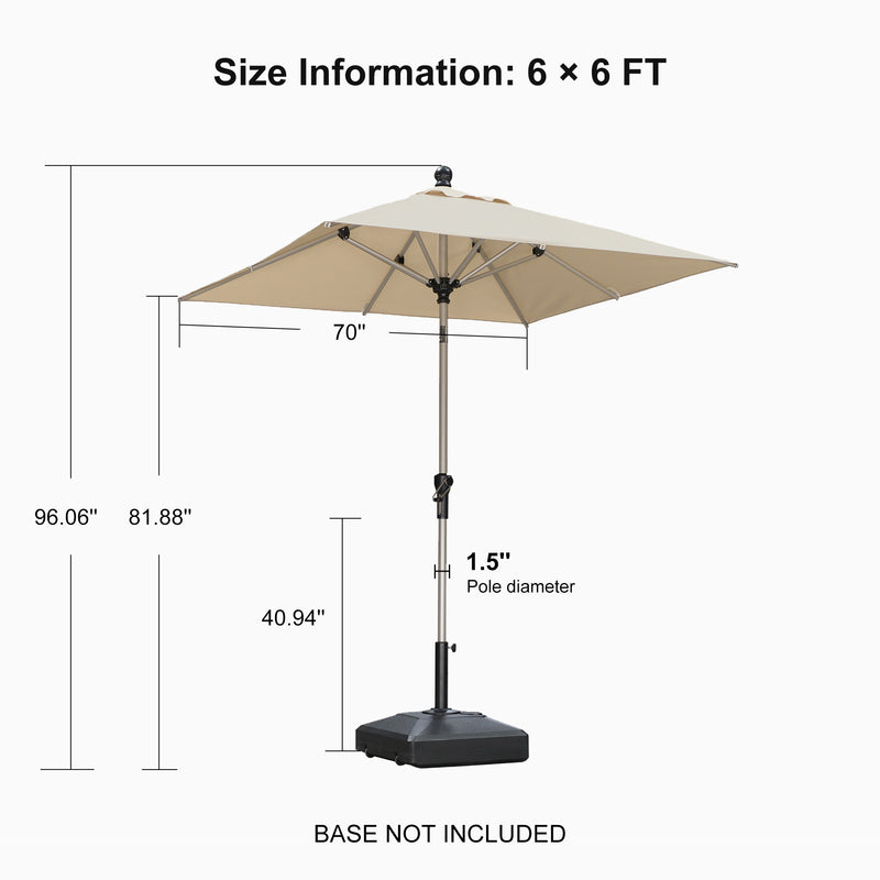 PURPLE LEAF Deluxe Aluminum Market Umbrella, Outdoor Table Umbrella for Patio, Porch