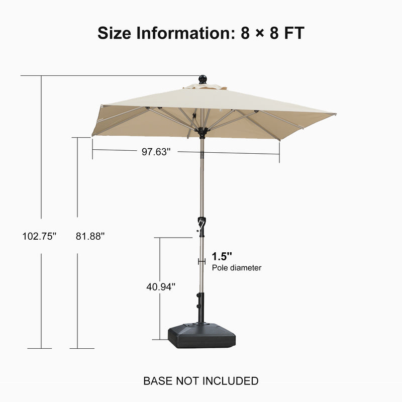 PURPLE LEAF Deluxe Aluminum Market Umbrella, Outdoor Table Umbrella for Patio, Porch